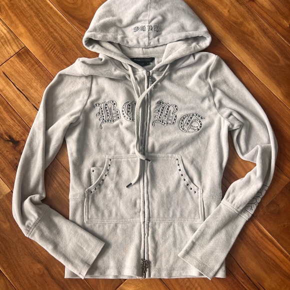 BCBGMaxAzria Velour Tracksuit Light Gray S - Picture 3 of 15